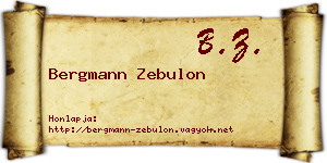 Bergmann Zebulon névjegykártya